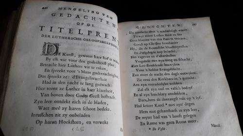 JAKOB ZEEUS, Overgeblewe gedichten, gedrukt by Arnold Willis, Rotterdam, 1726. RARE!!