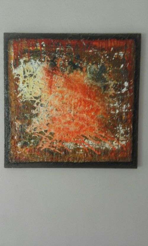 See texture photos in description "Eruption" The photo does not do justice to the painting!