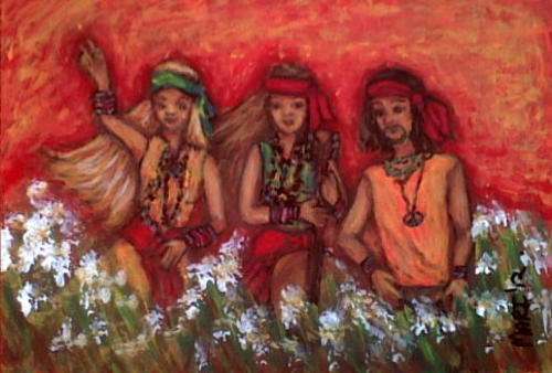 Hippie Peace Freaks 3 - Mari Mackie Original 200 X 300mm