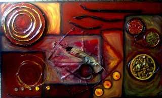 Save our world! Earth Recycle Abstract - SA Artist Mari Mackie Original - 840mmX500mm