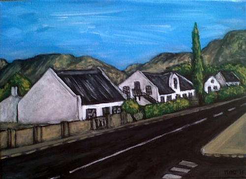TYPICAL CAPE STREET - By the Roadside - Original Mari Mackie - 355 X 255 mm
