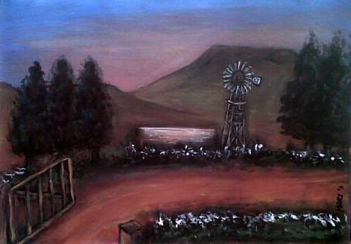Stunning, take a look!!!! Original Mari Mackie - Late Afternoon - Windmill - 290 X 410mm