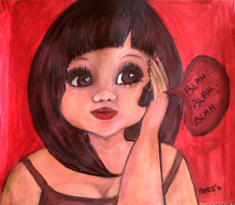 Cute!!!!! - Original Mari Mackie - Big Eyed Girl - Blue Eyes - 300 X 260mm