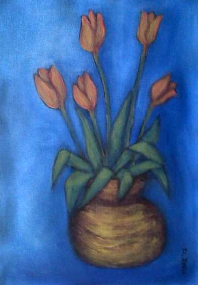 Flowers! Original Mari Mackie - Tulips in Vase 1 - 280 X 400mm