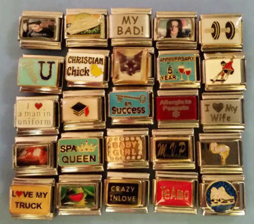 Fits All 9mm Bracelets - MIXED 25 CHARMS As in Picture - Use Them, Sell Them, Gift Them