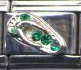 Italian Charms 9mm - Fits Nomination - ZIRCON - SANDAL (FLIP FLOP) EMERALD GREEN - MAY