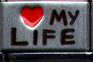 Italian Charms 9mm - Fits Nomination - COLOURED LASER - LOVE MY LIFE