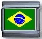 Italian Charms 9mm - Fits Nomination - Enamel - BRAZIL FLAG