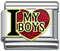 Italian Charms 9mm- Fits Nomination - Enamel - I HEART MY BOYS