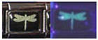 Italian Charms 9mm - Fits Nomination - Enamel - GLOW IN THE DARK - DRAGONFLY