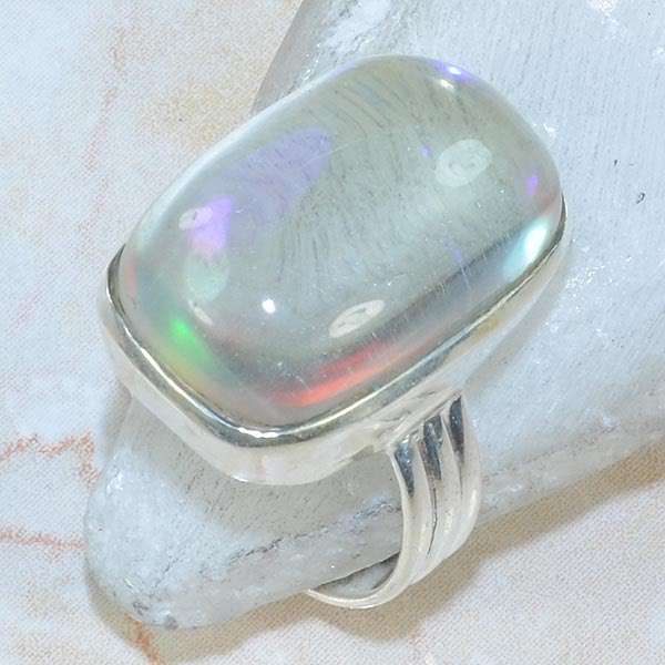 FLASHING AND FIRING MYSTIC TOPAZ NATURAL GEMSTONE 925 SILVER RING #9 - X825 J9