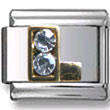 Italian Charms - Fits All 9mm Modular Bracelets - Letters - GOLD WITH CRYSTALS LETTER L