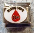 Italian Charms - Fits Nomination - Enamel - BLOOD TYPE O+ (POSITIVE)
