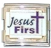 Mega Italian Charm OR Connector 18mm - JESUS FIRST - GREAT GIFT!!!!