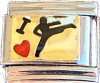 Italian Charms - Fits All 9mm Modular Bracelets - Enamel - I HEART MARTIAL ARTS/KICK BOXING