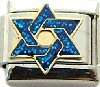 Italian Charms - Fits All 9mm Modular Bracelets - Enamel - BLUE JEWISH STAR OF DAVID