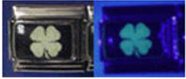 Italian Charms 9mm - Fits Nomination - Enamel - GLOW IN THE DARK - SHAMROCK/CLOVER