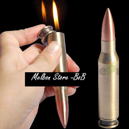 AMAZING - Vintage Bullet Shell - Metal Copper & Brass Cigarette Gas Refillable Lighter - O.C