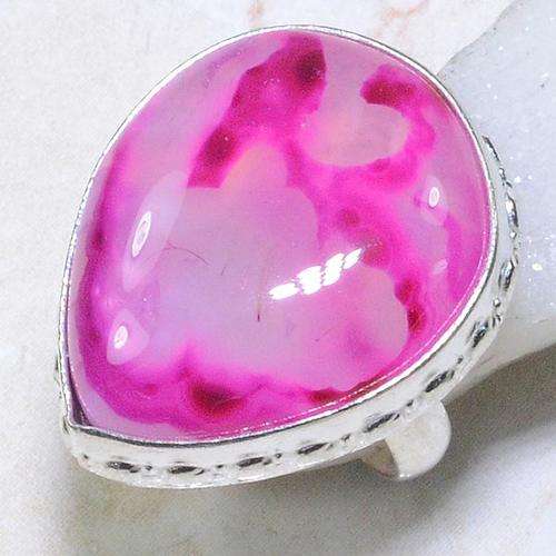 **R10 SPECIAL** DISTINCT LARGE BOTSWANA AGATE NATURAL GEMSTONE 925 SILVER RING #7.5
