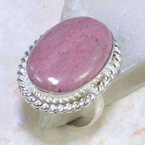 EXCEPTIONAL RHODOCHROSITE NATURAL GEMSTONE 925 SILVER RING #8