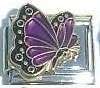 Italian Charms 9mm - Fits Nomination - Birthstone - BUTTERFLY - FEBRUARY - PURPLE