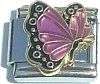Italian Charms 9mm - Fits Nomination - Birthstone - BUTTERFLY - OCTOBER - PINK