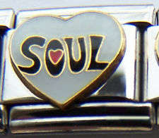 Italian Charms - Fits All 9mm Modular Bracelets - Enamel - HEART AND SOUL (N)