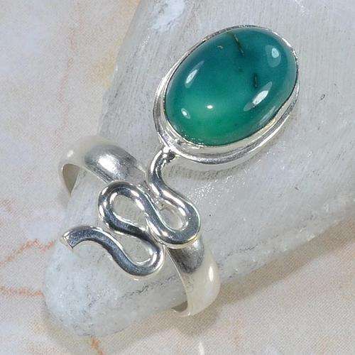 UNUSUAL BOTSWANA AGATE NATURAL GEMSTONE 925 SILVER RING #7.5