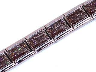 Italian Charms & Bracelets - 9mm Starter Bracelet with BROWN SHIMMER - 18 Links