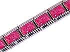 Italian Charms & Bracelets - 9mm Starter Bracelet with PINK SHIMMER - 18 Links