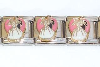 Italian Charms - Fits All 9mm Modular Bracelets - Enamel - BRIDE & GROOM (T)