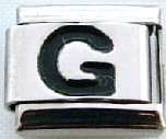 Italian Charms - Fits All 9mm Modular Bracelets - Non Laser - Letters - NON LASER BLACK G