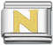 Italian Charms - Fits All 9mm Modular Bracelets - Letters - STYLE 2 GOLD N