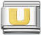 Italian Charms - Fits All 9mm Modular Bracelets - Letters - STYLE 2 GOLD U