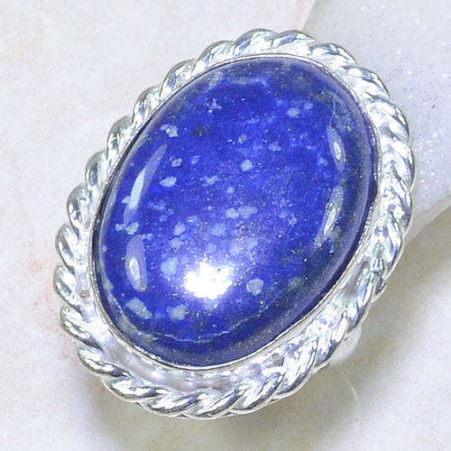 AWESOME LAPIS LAZULI NATURAL GEMSTONE 925 SILVER RING #7.5
