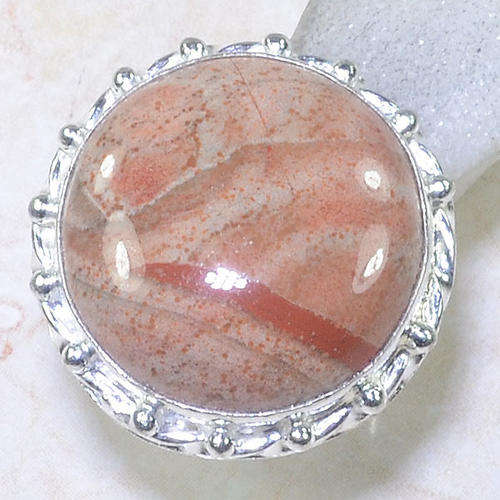 ABSOLUTE STUNNER - JASPER NATURAL GEMSTONE 925 SILVER RING #6.5