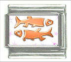 Italian Charms - Fits All 9mm Modular Bracelets - Enamel - Zodiac - PISCES