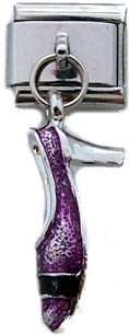 Italian Charms - Fits All 9mm Modular Bracelets - DANGLE - PURPLE SHOE
