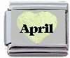 Italian Charms - Fits Nomination - Enamel - Birthstone - GLITTER HEART APRIL