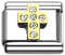 Italian Charms 9mm - Fits Nomination - ENAMEL - CROSS WITH ZIRCONIA