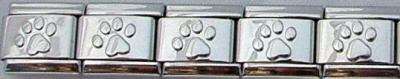 Italian Charms & Bracelets - 9mm MATTE Starter Bracelet with PAW PRINTS - 18 Links