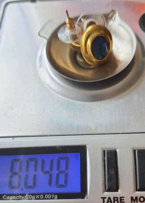 PAPARAZZI offers Incredible Sapphire Blue Crystals in a Gold Alloy Earrings