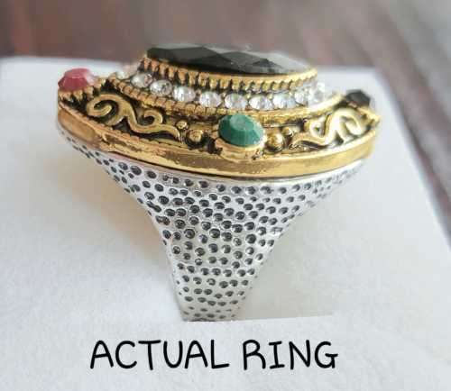 WOW!!! What a Beauty, Victorian Era Style, Antique Two Tone Ring - #8 - All stones are Simulated