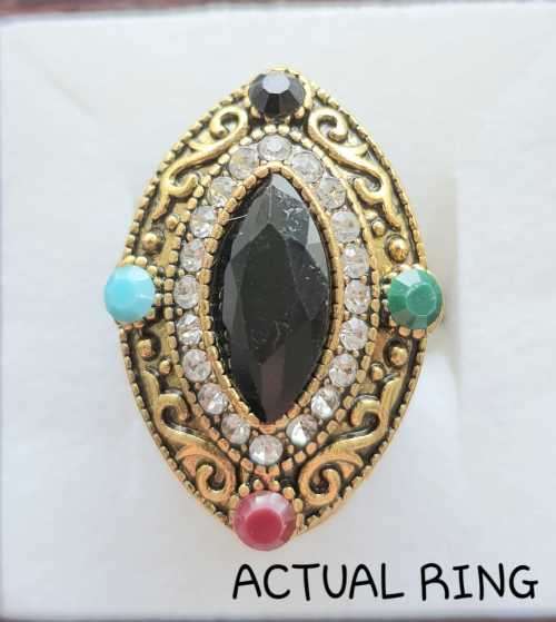 WOW!!! What a Beauty, Victorian Era Style, Antique Two Tone Ring - #8 - All stones are Simulated