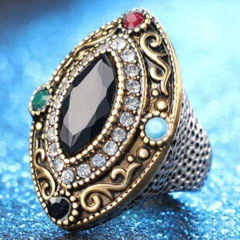 WOW!!! What a Beauty, Victorian Era Style, Antique Two Tone Ring - #8 - All stones are Simulated