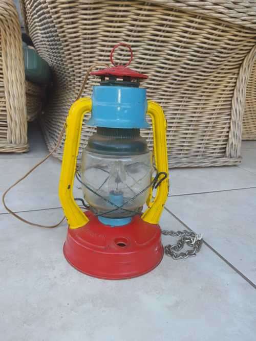 Can be restored to Vintage kerosene lamp or used as electric lamp as it has been converted.