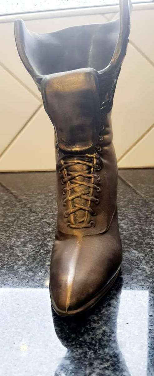 Mind Blowing Large Bronzed Boot - Beautifully done.