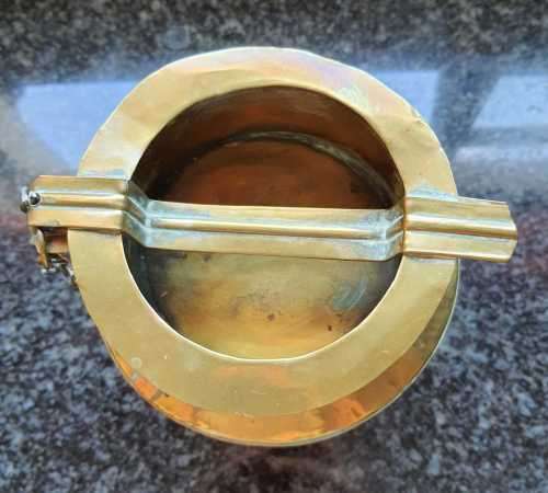 Striking Vintage Hammered Brass and Copper Milk Churner