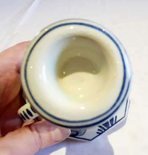 A Stunning Vintage Delft Hand Painted Candlestick Holder - Marked