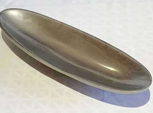 Beautiful Oval Pewter Bowl with Feet